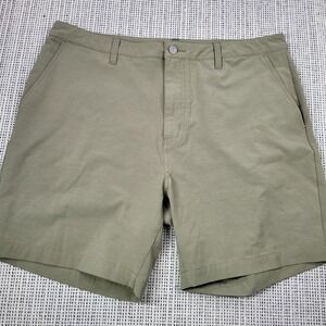 Criquet Shorts Mens 36 Green Chino Golf Casual Flat Front 8 Inseam Summer